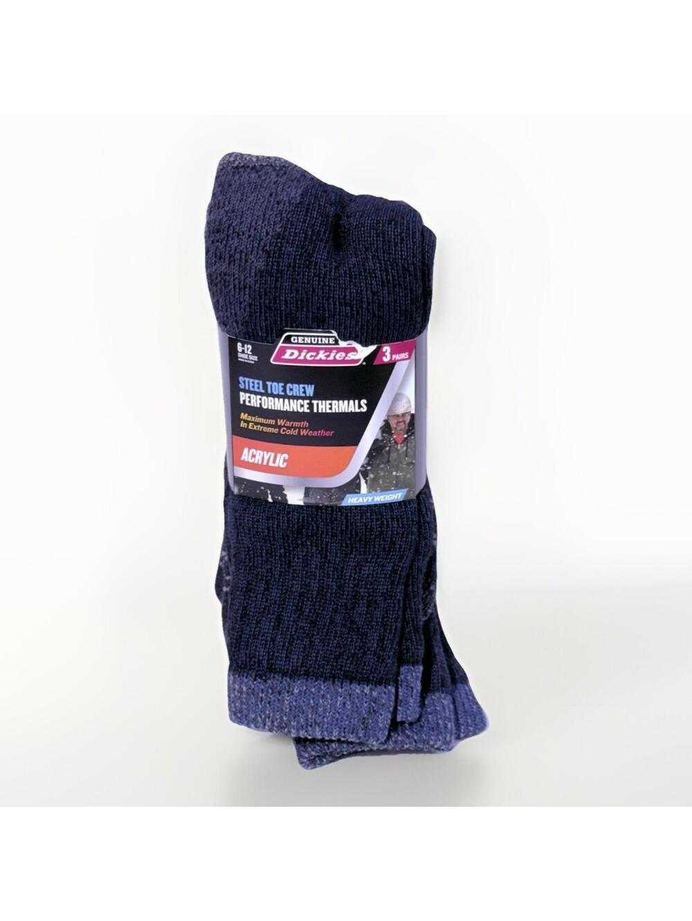 Dickies Steel Toe Performance‎ Thermal Socks Blue Acrylic Heavy Weight Sz 6-12